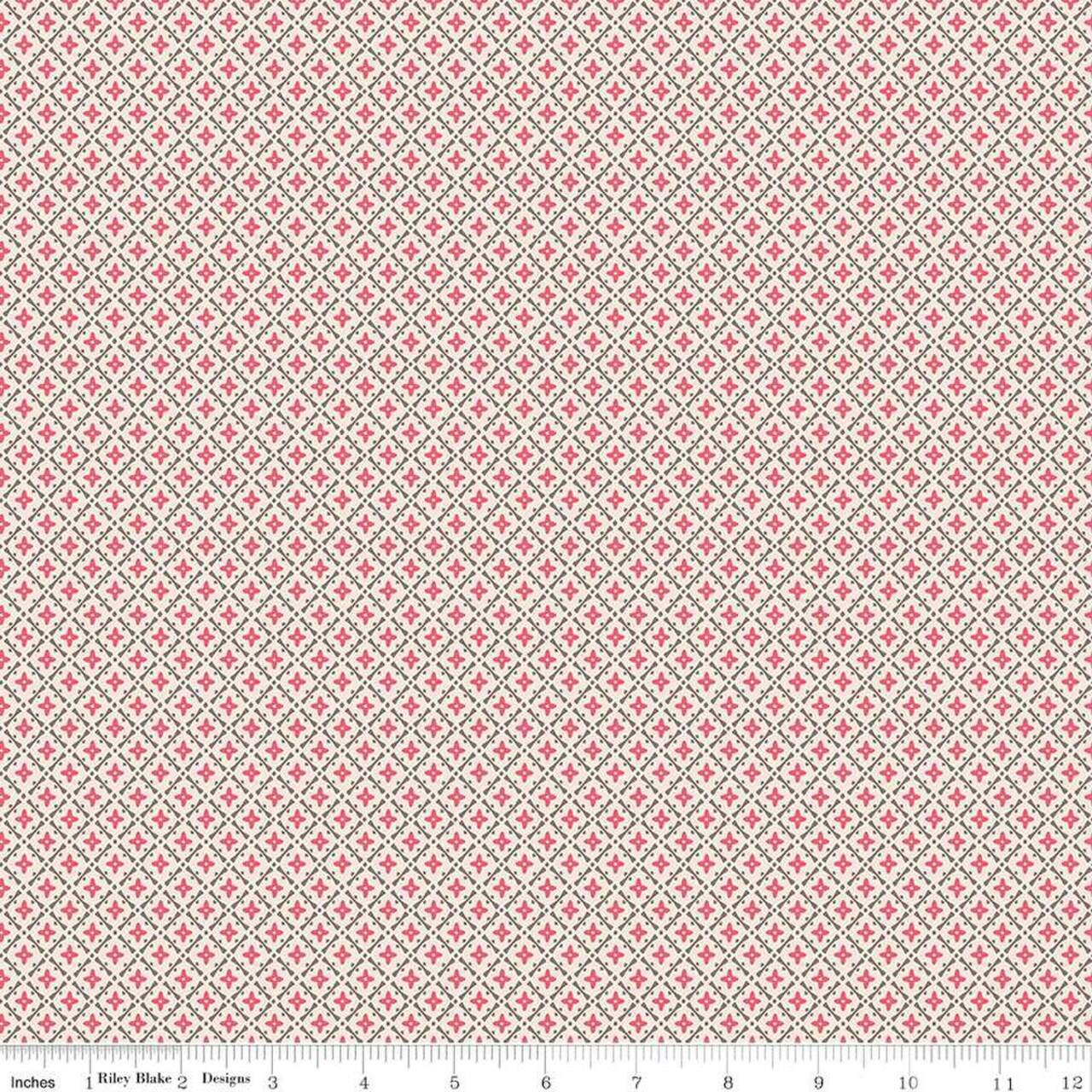 Fabric Riley Blake Tea Rose Lattice Piece & Plenty by the Quarter Yard C15879-TEAROSE